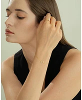 Sterling Silver 18k Gold Plated Aria Clover Bracelet, Necklace& Stud Earrings Set