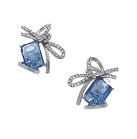 Sohi Crystal-Bow Stud Earrings