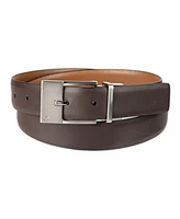 Calvin Klein Men's Elongated 2-In-1 Reversible Buckle Leather Dress Belt