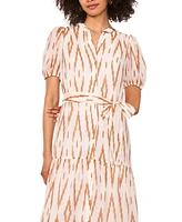 Vince Camuto Women's Printed Split-Neck Button Maxi Dress