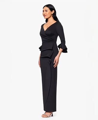 Betsy & Adam Women's V-Neck 3/4-Sleeve Sheath Dress