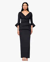 Betsy & Adam Women's V-Neck 3/4-Sleeve Sheath Dress
