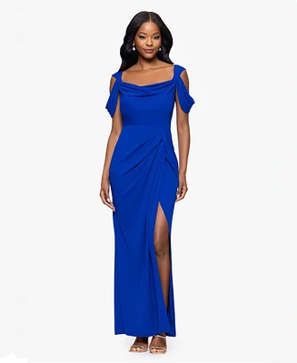 Betsy & Adam Women's Cold-Shoulder Cowlneck Dress