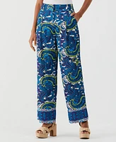 Ella Rafaella Petite Paisley Print High Rise Wide Leg Pants