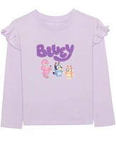 Bluey Toddler and Little Girls 2-Piece Long Sleeve Top Skirt Set