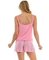 Roudelain Women's Cami Tank Top with Lettuce Edging