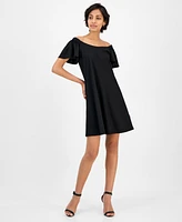 Robbie Bee Women's Off-The-Shoulder Swing Dress