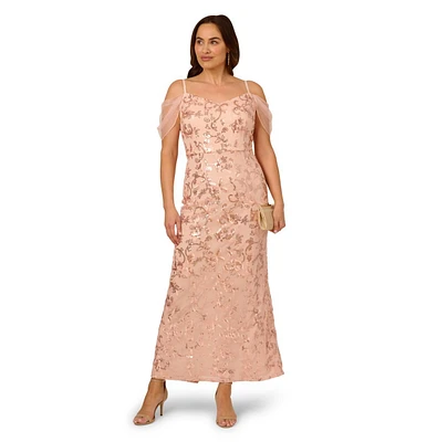 Adrianna Papell Plus Off-The-Shoulder Mermaid Dress