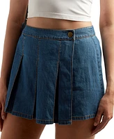 Bcx Juniors' Denim Pleated Skort