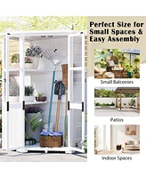 Outdoor Wood Storage Cabinet with Lockable Door