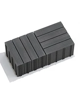 Wpc Patio Tiles - 22 Pack - Interlocking Decking - 11.8" Ash