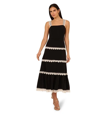 Adrianna Women's Sleeveless Square-Neck Midi Dress