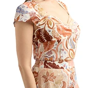 Bcx Juniors' Sweetheart-Neck Cap-Sleeve Top