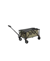 Folding Wagon Cart - All Terrain Wheels (Army Green)