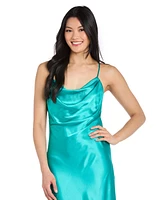 Morgan & Company Juniors' Cowlneck Midi Slip Dress