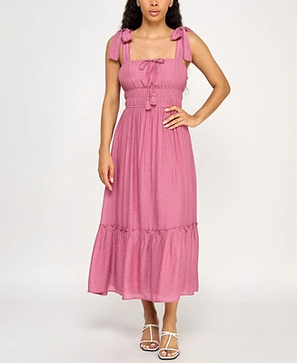 Trixxi Juniors' Tie-Strap Midi Dress