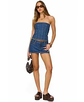 Edikted Women's Camelia Denim Mini Skort