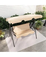 Gymax 3-Person Swing Chair Porch Seat w/ Adjustable Canopy Removable Cushion