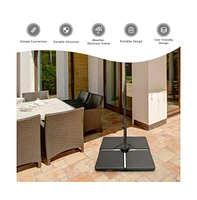4 Pieces Square Fillable Patio Umbrella Base Set with Handle and Funnel