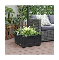 175 Lbs Outdoor Fillable Umbrella Base with Table Tray