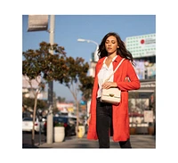 Susu Leather Saddle Bag Off White Crossbody Purse Cream Women's Handbag