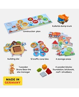 Haba My Very First Games Building Site, A Cooperative Learning Kids Game, Toddler Learning Activities & Games for 2+ Year Olds with Included Toy Truck