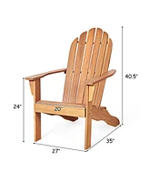Outdoor Adirondack Chair Solid Wood Patio Garden Furniture