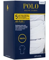 Polo Ralph Lauren Big Boys Crewneck Undershirts, 5 Pack