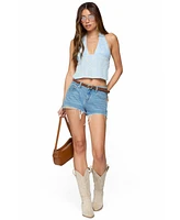 Edikted Women's Floral Eyelet Backless Halter Top