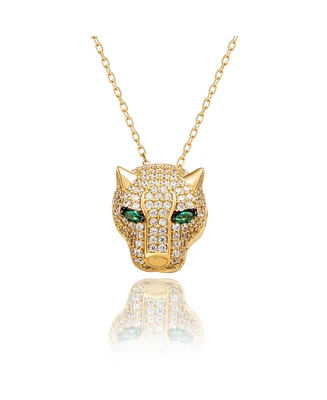 Suzy Levian Sterling Silver Cubic Zirconia Panther Pendant Necklace