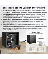 Bonsaii Security Safe Box with Money Bag, 1.28 Cubic Feet Large Document Safe Box for Home, Digital Keypad Lock, Removable Shelf for Money, Medicine,
