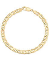 Italian Gold Polished Glitter Rope Link 22" Chain Necklace in 14k White Gold