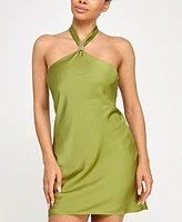 Seni & Cade Juniors' Tie-Back Satin A-Line Dress