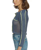 Central Park West Women's Mesh Stitch Cardigan