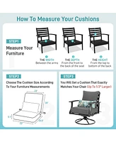 Aoodor 23'' x 26'' Outdoor Deep Seat Chair Cushion Set, Olefin Fabric, Slipcover with Sponge Foam, (Set of 2 Seats, 2 Backs