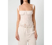 WeWoreWhat Women's Wide Strap Ruched Cup Corset