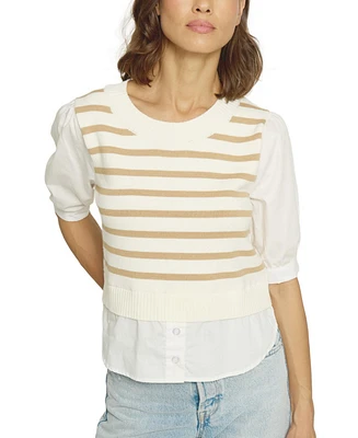 Central Park West Women's Crewneck Twofer Top