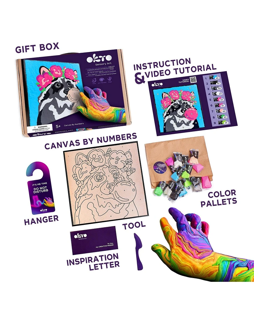 Okto Sensory Art 3D Painting “Flower Beds in Holland” – 11.8” x 15.7” Canvas Kit