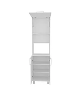 Maeser Kitchen Pantry, 3 Doors, 4 Legs, 5 Shelves, White