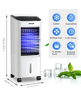 Evaporative Portable Air Cooler Fan Humidifier with Remote Control for Home Office