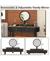 Makeup Vanity Table Set with Led Mirror and 3 Spacious Drawers
