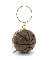 Like Dreams Dribble Small Rhinestone Basketball Clutch Bag