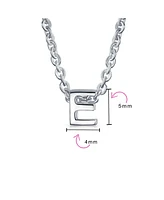 Bling Jewelry Tiny Block Letter Alphabet Initial A-z Dainty Pendant Necklace .925 Sterling Silver