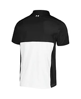 Under Armour Men's Black/White Northwestern Wildcats Green Blocked Polo Performance Polo Shirt