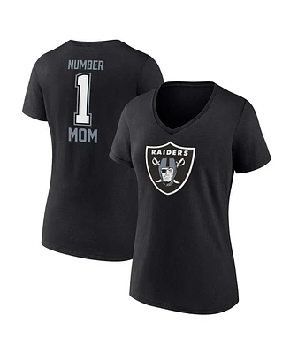 Fanatics Women's Black Las Vegas Raiders Plus Mother's Day 1 Mom V-Neck T-Shirt
