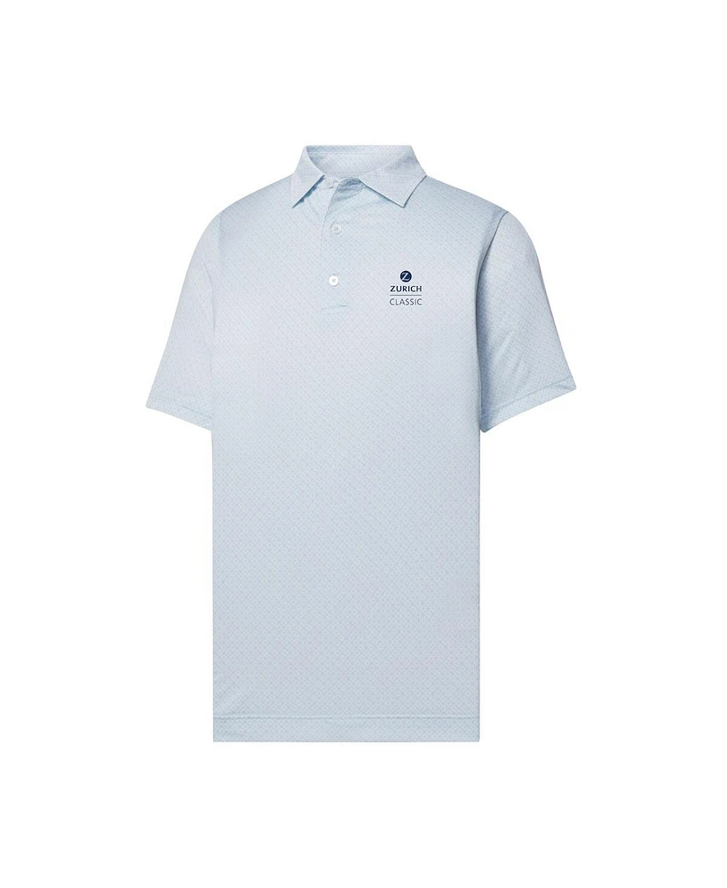 FootJoy Men's Light Blue The Zurich Classic ProDry Loop Print Lisle Polo Shirt