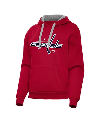 Antigua Women's Red Washington Capitals Victory Pullover Hoodie