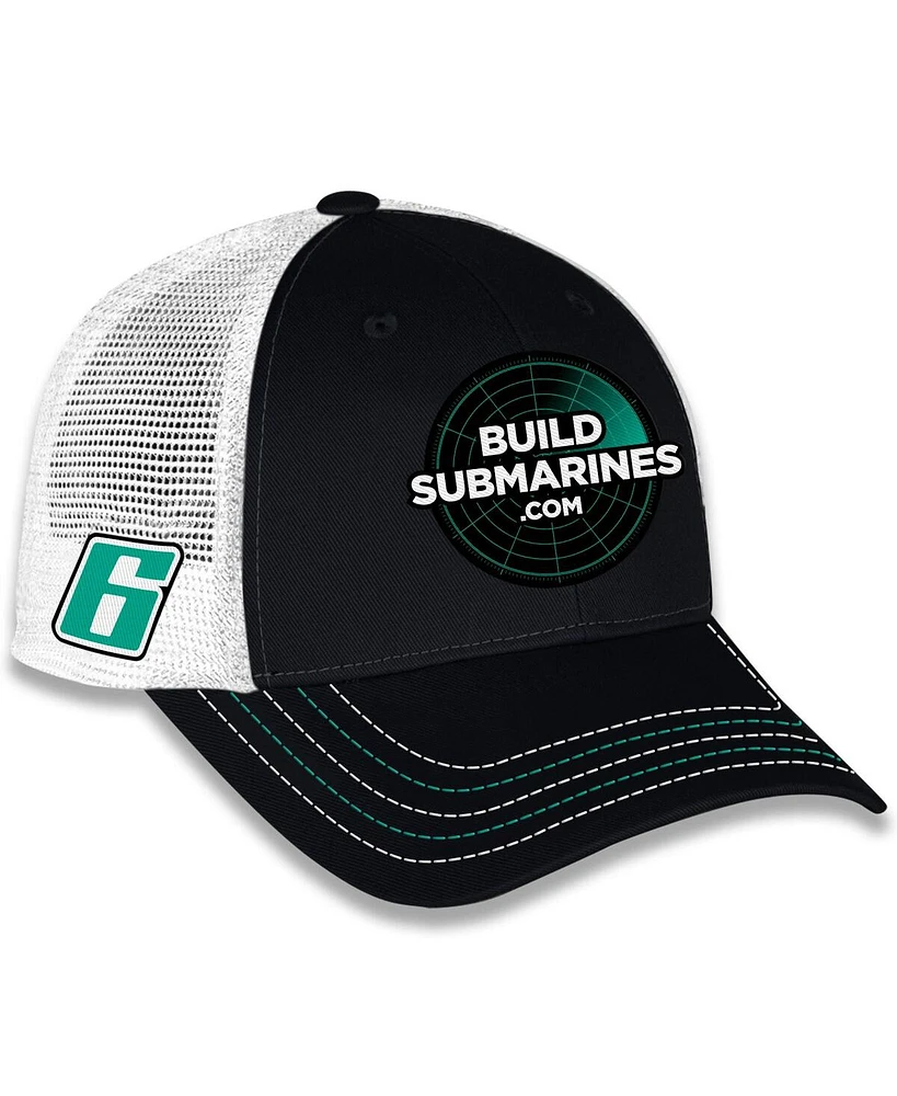 Checkered Flag Sports Men's and Women's Black Brad Keselowski BuildSubmarines.com Sponsor Trucker Adjustable Hat
