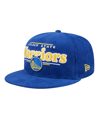 New Era Men's Royal Golden State Warriors Throwback Display Corduroy 9FIFTY Snapback Hat
