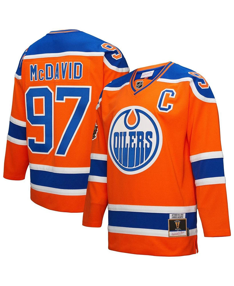 Mitchell & Ness Men's Connor McDavid Orange Edmonton Oilers Power Play Jersey